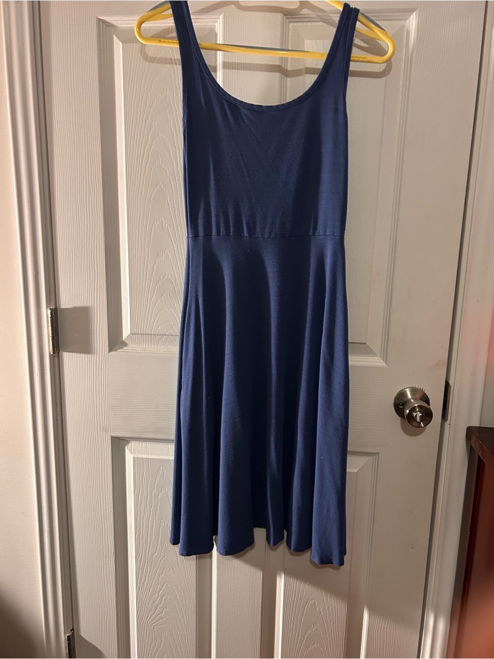Sleeveless Scoop Neck Blue Day Dress